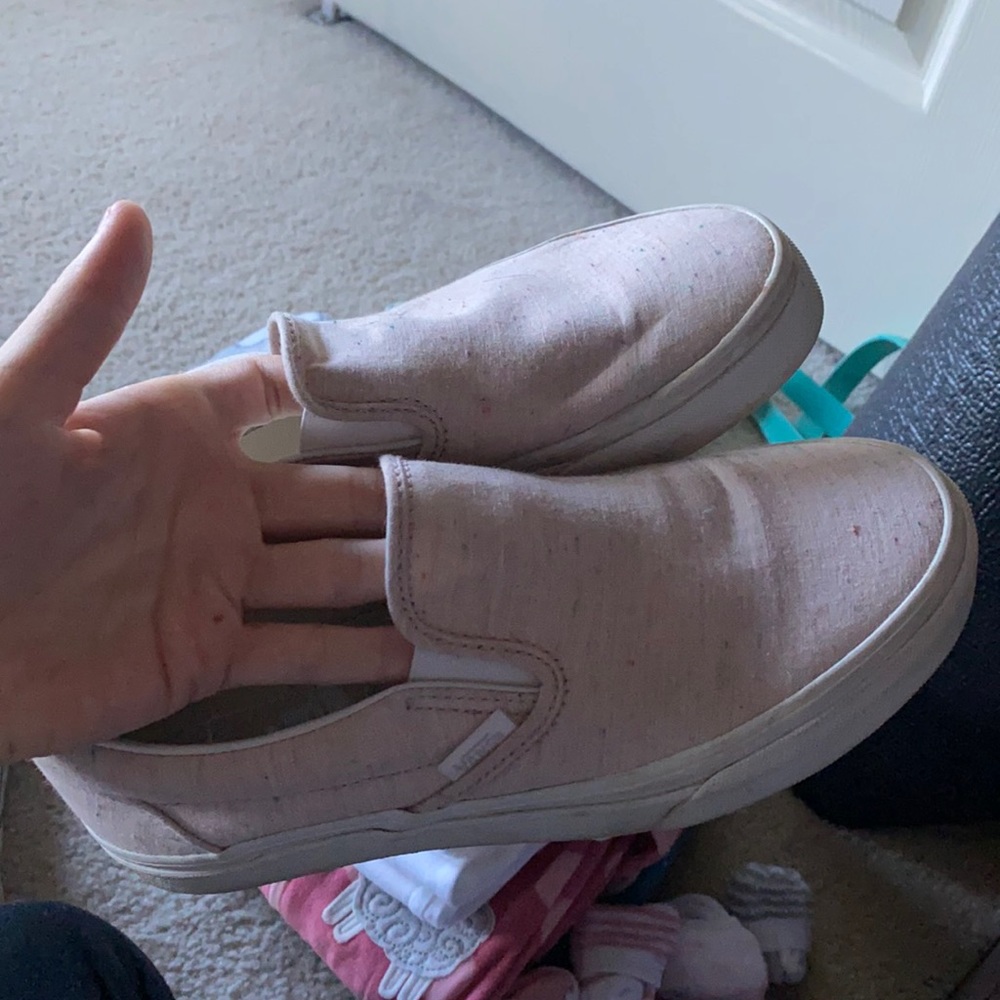 light pink slip on vans size 6.5 women’s & 5 men’s